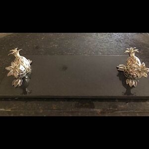 Marble and nickel plated cheese board from Newport RI boutique